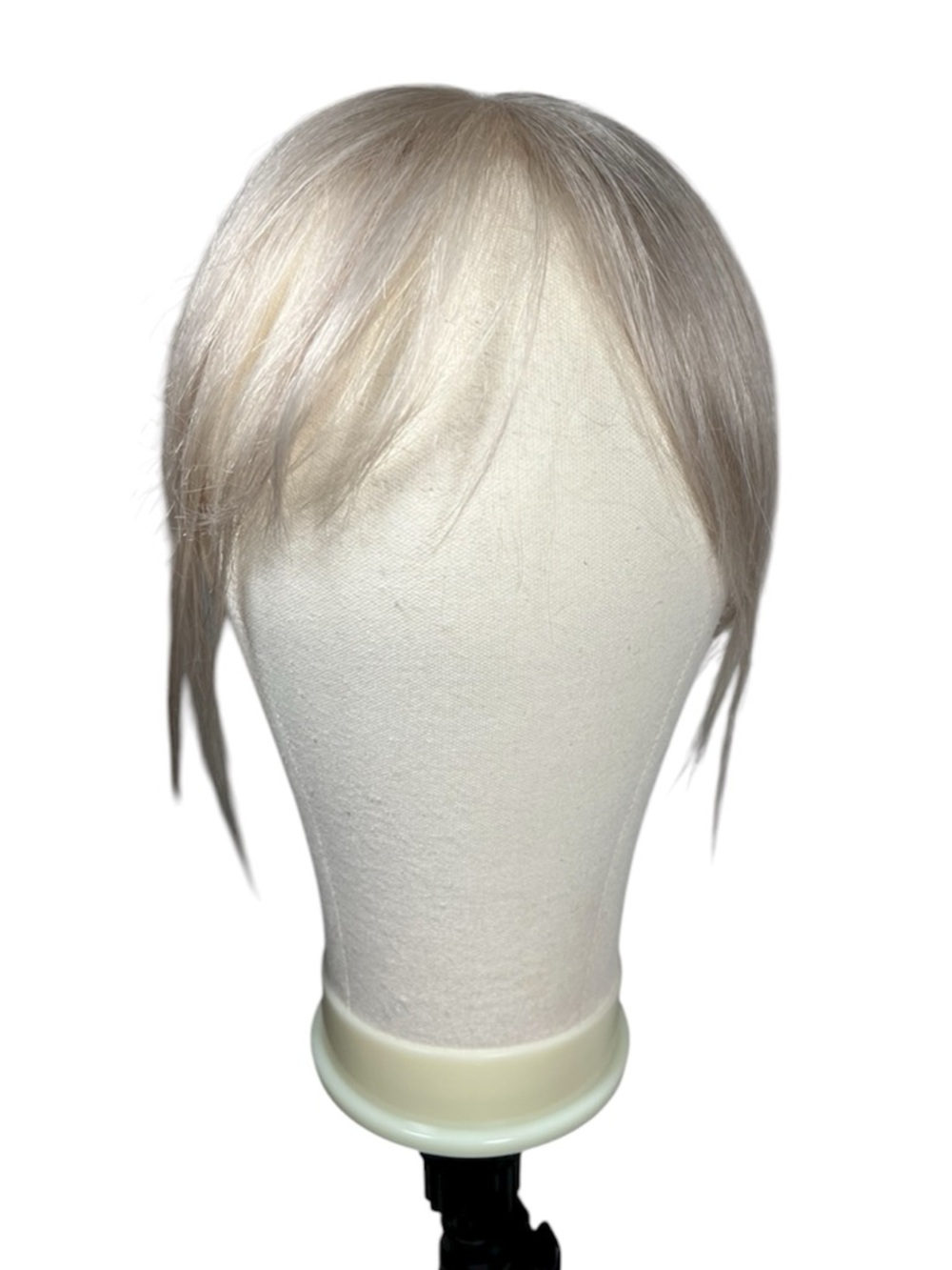 White Blonde Human Hair Ultra Thin 10 Inch Hair Topper with Bangs